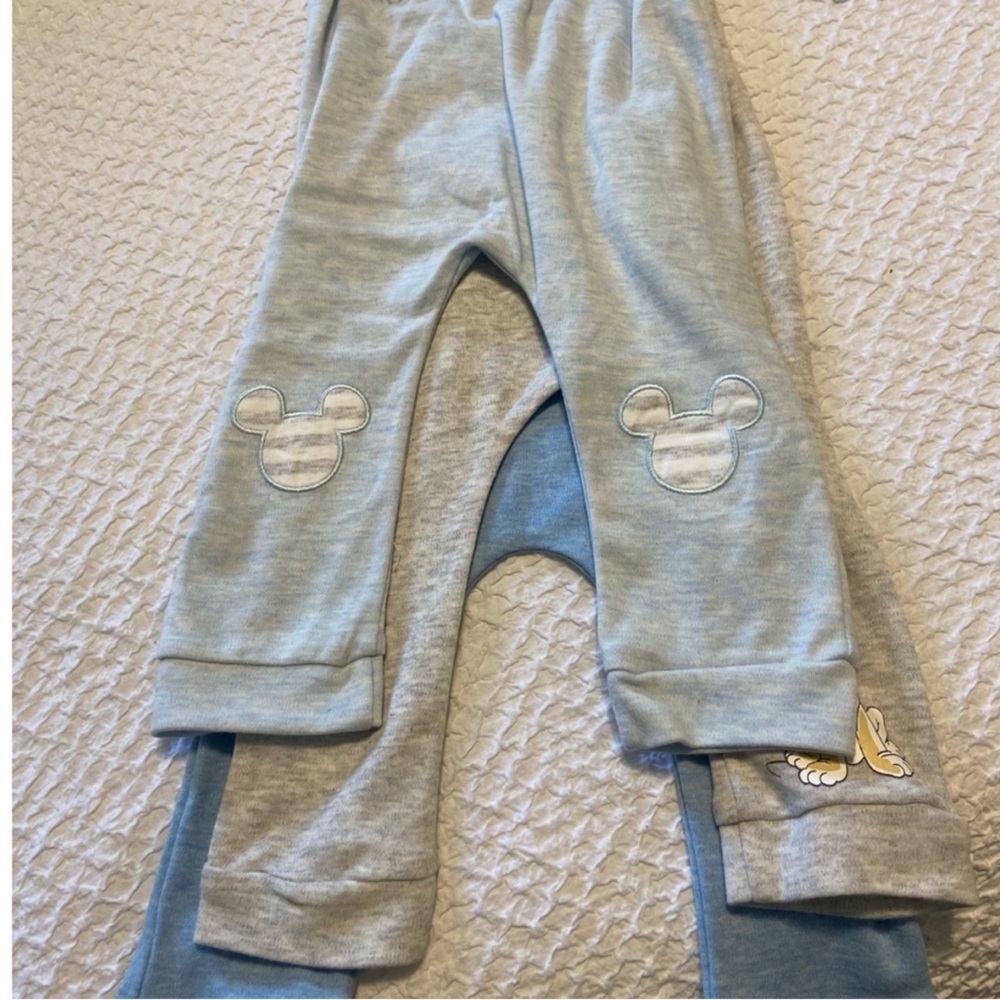 Disney Mickey Mouse‎ 3 Piece Pant Set Gray Blue 9M NWT